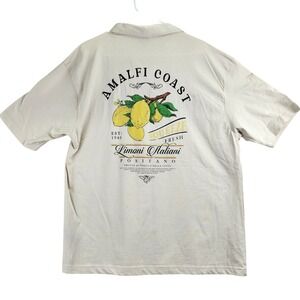 Saints Studio Amalfi Coast Lemon Graphic Shirt Mens XL Cream Positano‎ Vacation